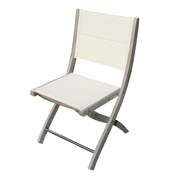 Chaise de jardin Alexa sans accoudoirs 50x55x86 h cm en bois d'acacia et textilène gris acquista