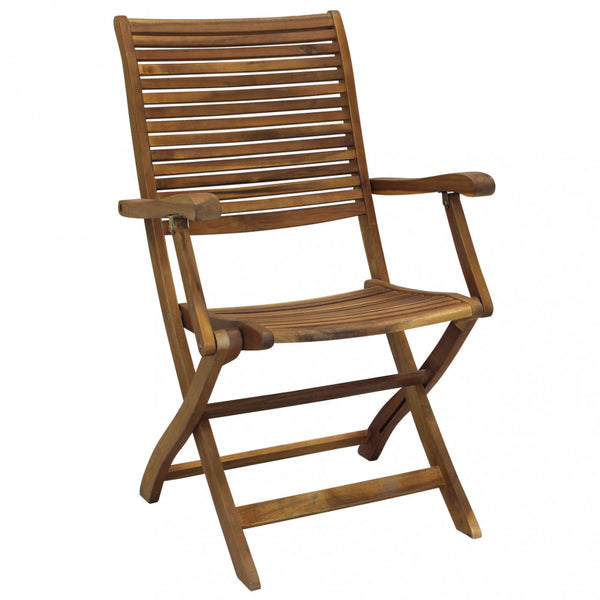 prezzo Chaise de Jardin Riviera avec Accoudoirs 55x64x94 h cm en Bois Marron