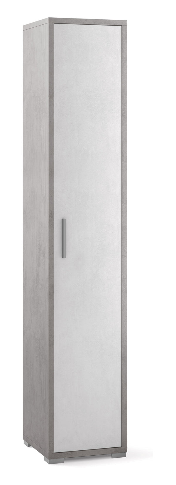 Armoire 1 Porte 39x199x41 cm Ciment/Blanc Oxyde prezzo