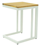 Divano Letto da Esterno Ø160 cm con Tavolino in Alluminio Afrodite Bianco e Grigio-3