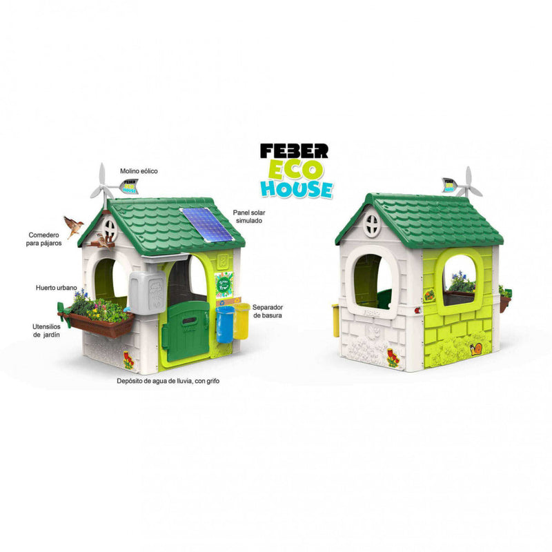 Casetta Gioco per Bambini Eco House 150x150x165 h cm in Plastica Multicolor-3