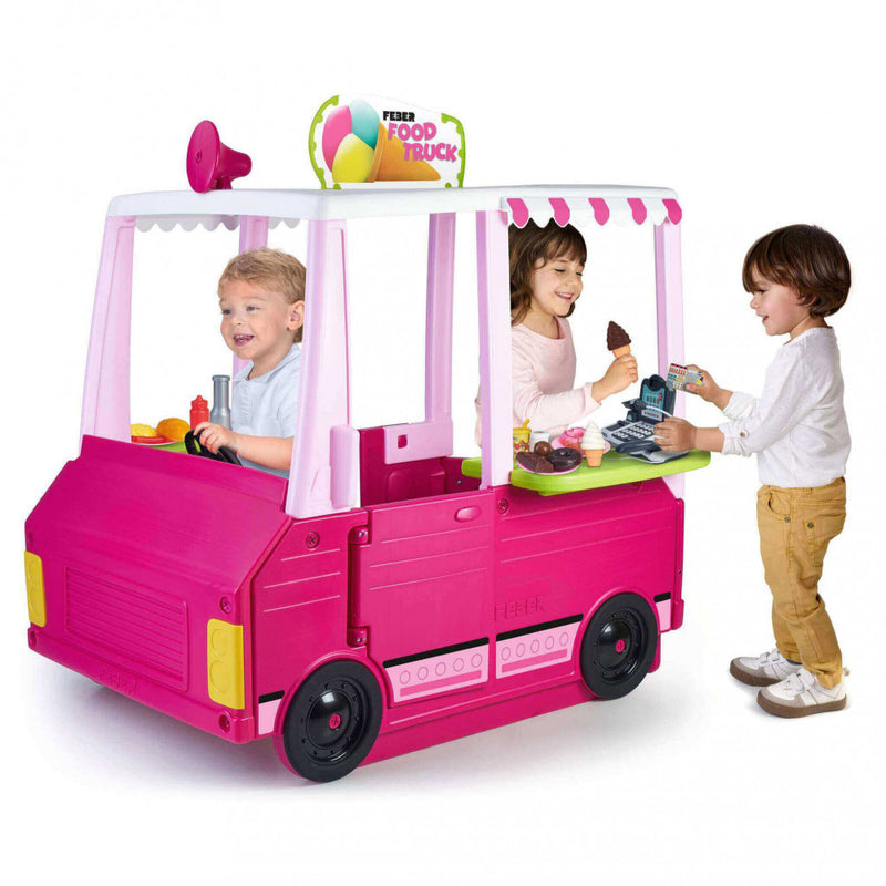 Casetta Gioco per Bambini Food Truck 130x108xh 134,5 h cm in Plastica Multicolor-5