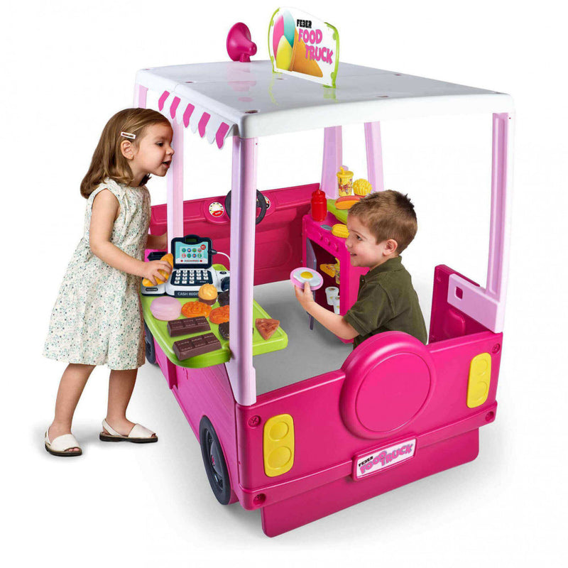 Casetta Gioco per Bambini Food Truck 130x108xh 134,5 h cm in Plastica Multicolor-6