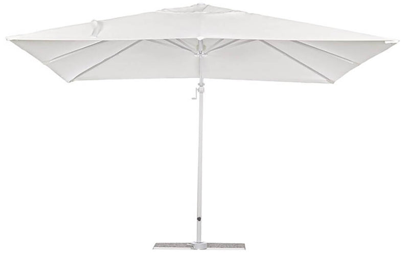 Ombrellone Decentrato da Giardino in Alluminio 3x4m Alba Bianco-2