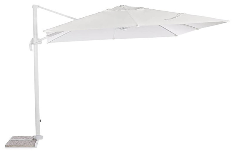 Ombrellone Decentrato da Giardino in Alluminio 3x4m Alba Bianco-3