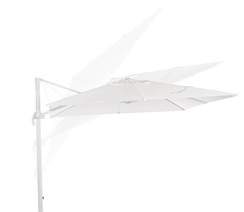 Ombrellone Decentrato da Giardino in Alluminio 3x4m Alba Bianco-4
