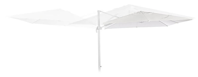 Ombrellone Decentrato da Giardino in Alluminio 3x4m Alba Bianco-5