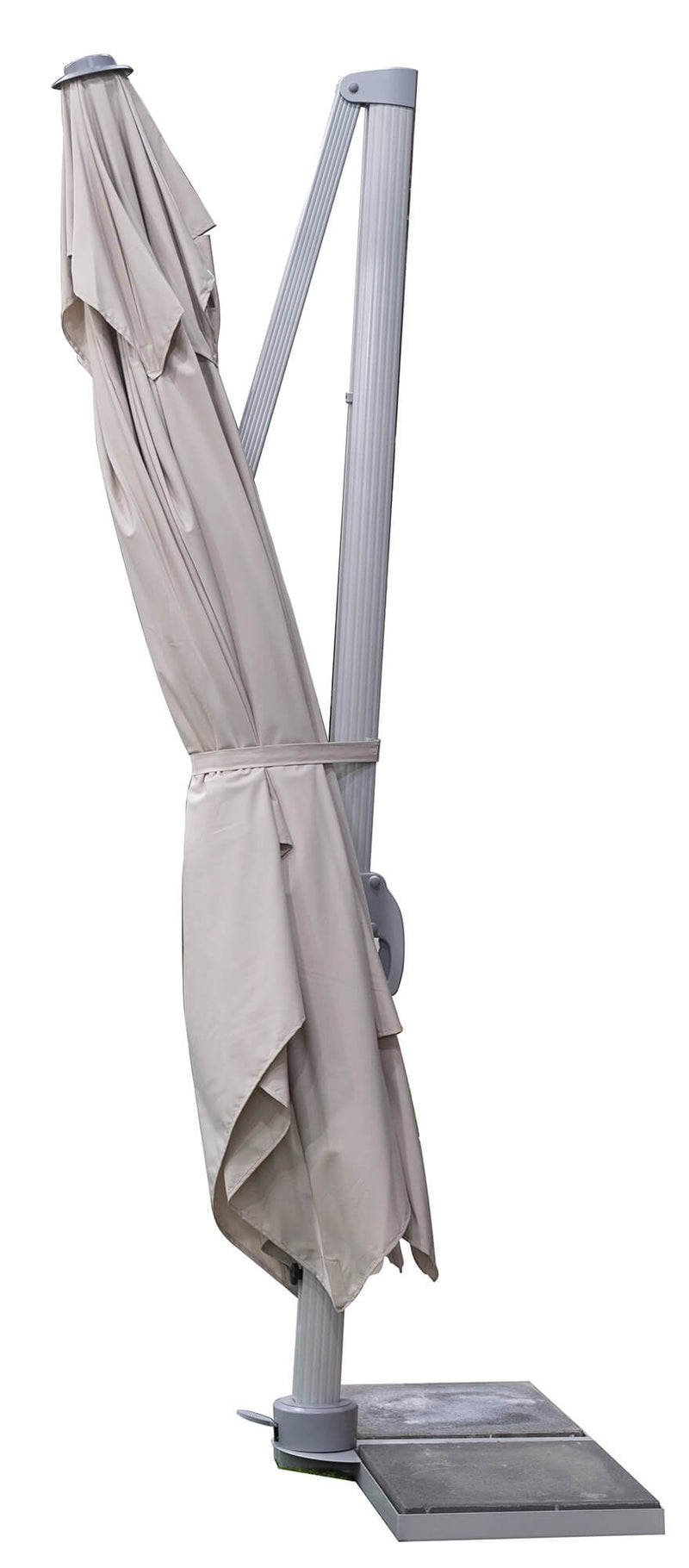 Ombrellone Decentrato da Giardino in Alluminio 3x4m Alba Tortora-9