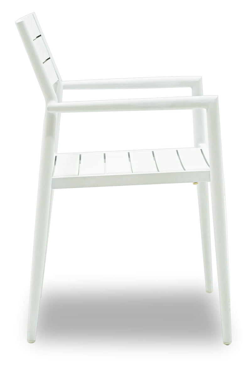 Set Tavolo e 4 Sedie da Giardino in Alluminio Alzira Bianco-4