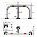 Barriera Dissuasore di Parcheggio Sosta in acciaio 86x46cm Parky AR580-4