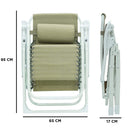 Sedia Sdraio Zero Gravity Reclinabile Pieghevole in Acciaio e Textilene Ariel Bianca e Tortora-6