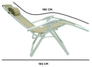 Sedia Sdraio Zero Gravity Reclinabile Pieghevole in Acciaio e Textilene Ariel Bianca e Tortora-7