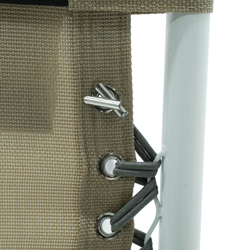 Sedia Sdraio Zero Gravity Reclinabile Pieghevole in Acciaio e Textilene Ariel Bianca e Tortora-8