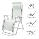 Sedia Sdraio Zero Gravity Reclinabile Pieghevole in Acciaio e Textilene Ariel Bianca-10