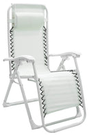 Sedia Sdraio Zero Gravity Reclinabile Pieghevole in Acciaio e Textilene Ariel Bianca-1