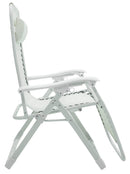 Sedia Sdraio Zero Gravity Reclinabile Pieghevole in Acciaio e Textilene Ariel Bianca-2