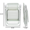 Sedia Sdraio Zero Gravity Reclinabile Pieghevole in Acciaio e Textilene Ariel Bianca-6