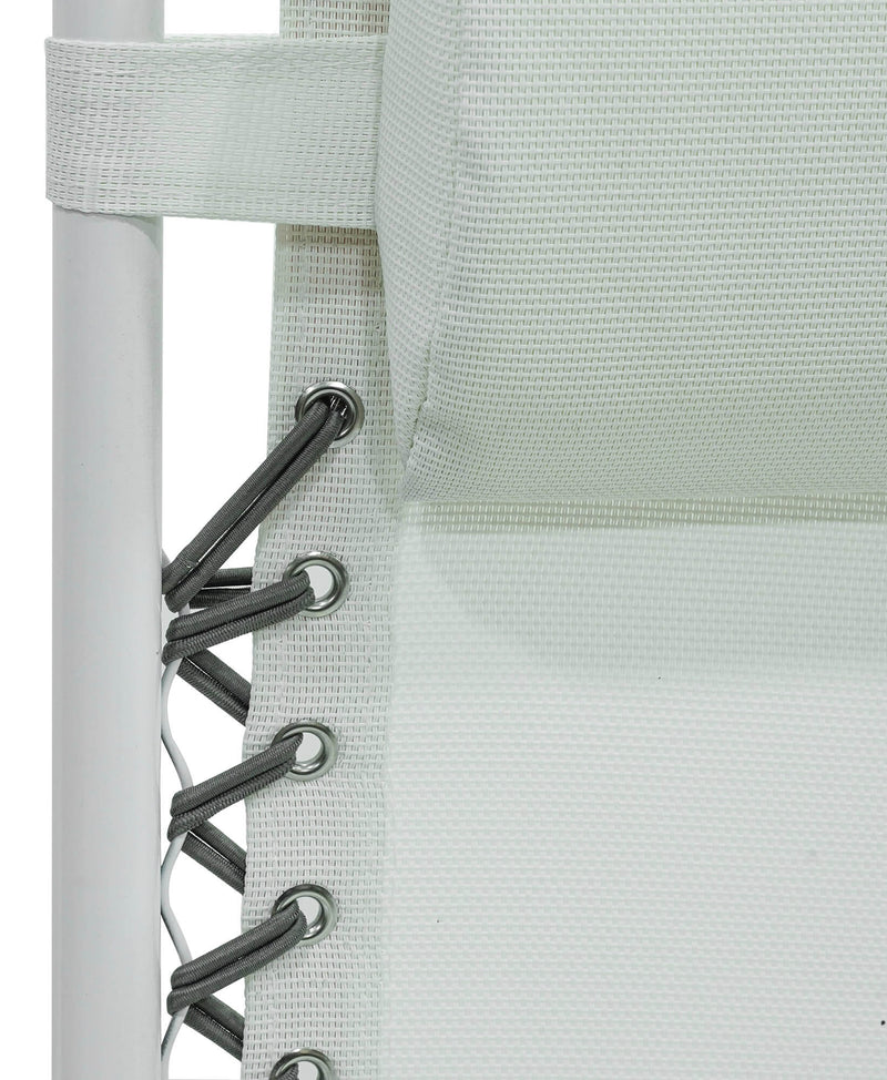 Sedia Sdraio Zero Gravity Reclinabile Pieghevole in Acciaio e Textilene Ariel Bianca-8