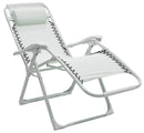 Sedia Sdraio Zero Gravity Reclinabile Pieghevole in Acciaio e Textilene Ariel Bianca-9