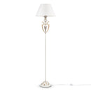 Lampada da terra Elegant in Metallo Monile Bianco con Oro-1