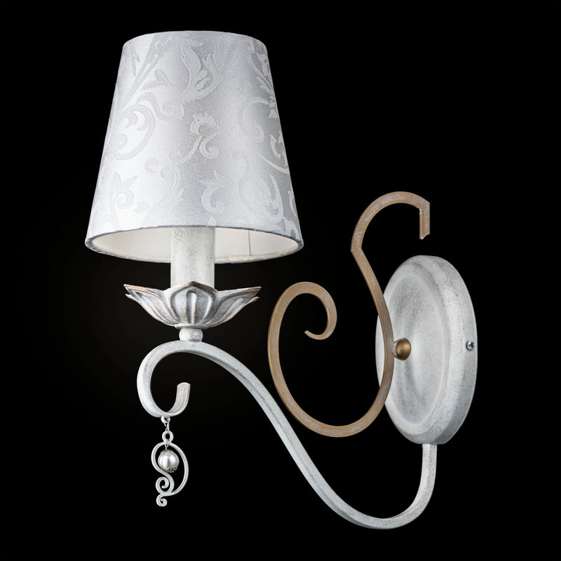 Lampada da parete Elegant in Metallo Monile Bianco con Oro-2