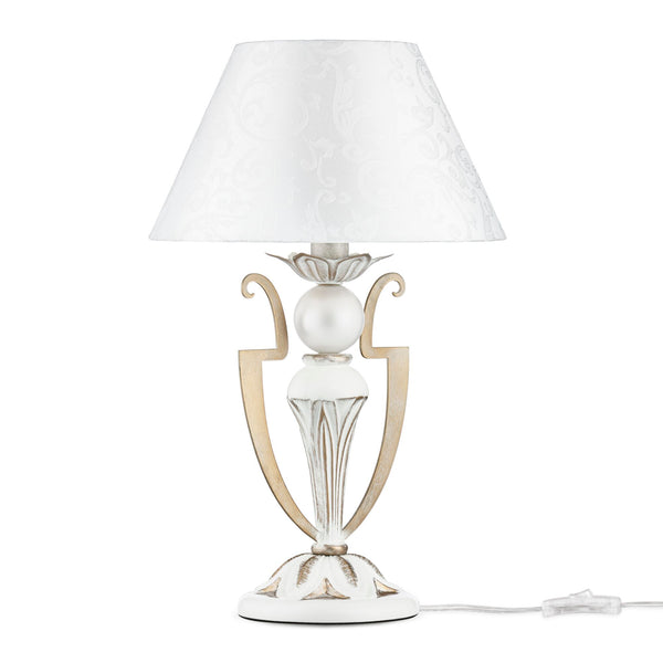 prezzo Lampe de table élégante en Métal Blanc avec Or
