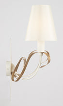 Applique élégante en Métal Entrelacé Blanc et Or