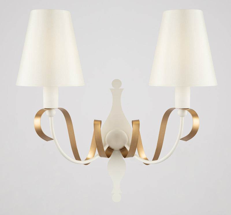 Applique élégante en Métal Entrelacé Blanc et Or