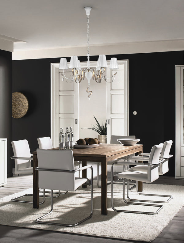 Lustre élégant en métal entrelacé blanc et or prezzo