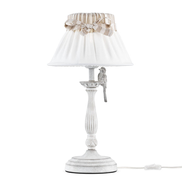 Lampe de table élégante en métal oiseau blanc antique acquista