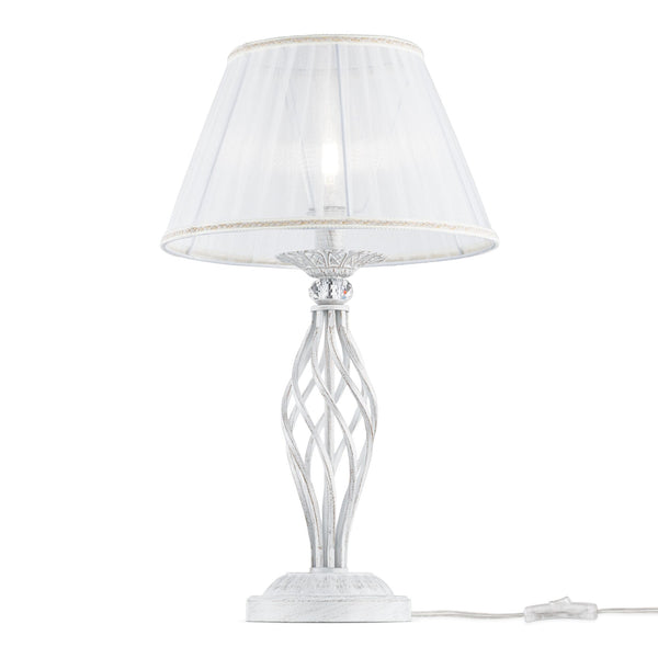 Lampe de table élégante en métal Grace blanc avec or acquista