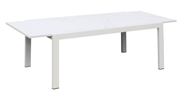 Table de jardin extensible 98x180/240x75 cm en aluminium blanc online