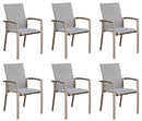 Set Tavolo e 6 Sedie da Giardino in Alluminio e Textilene Tortora-3