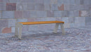 Panchina 3 Posti da Esterno 172x52x44,5 cm in Acciaio Zincato Senza Schienale Grigio Chiaro e Marrone-2