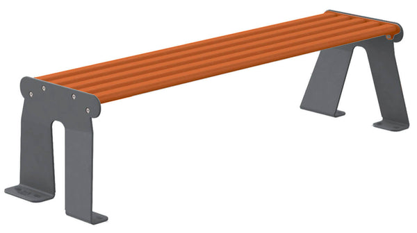 sconto Panchina 3 Posti da Esterno 172x52x44,5 cm in Acciaio Zincato Senza Schienale Antracite e Marrone