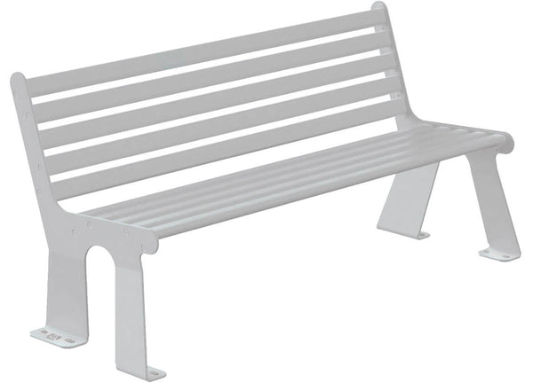 Panchina 3 Posti da Esterno 172x66x81,5 cm in Acciaio Zincato con Schienale Grigio Chiaro prezzo