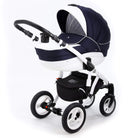 Trio Passeggino Carrozzina e Seggiolino Auto Adamex Aspena 837S Serie Eko Blu e Bianco-2