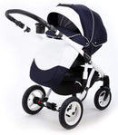 Trio Passeggino Carrozzina e Seggiolino Auto Adamex Aspena 837S Serie Eko Blu e Bianco-7