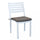 Chaise de jardin Formentera avec coussin 46x62x84 h cm en aluminium blanc