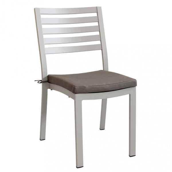 acquista Chaise de jardin Formentera avec coussin 46x62x84 h cm en aluminium gris tourterelle