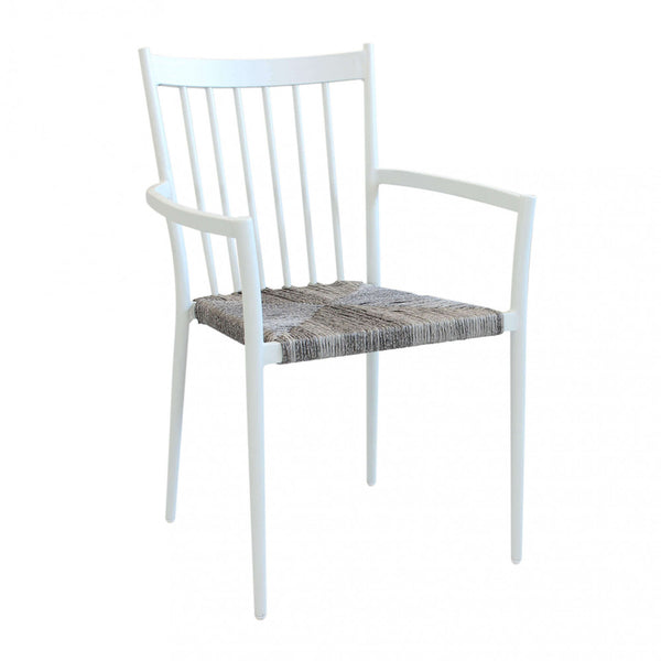 Chaise empilable Martinica 55x57x86 h cm en aluminium blanc sconto