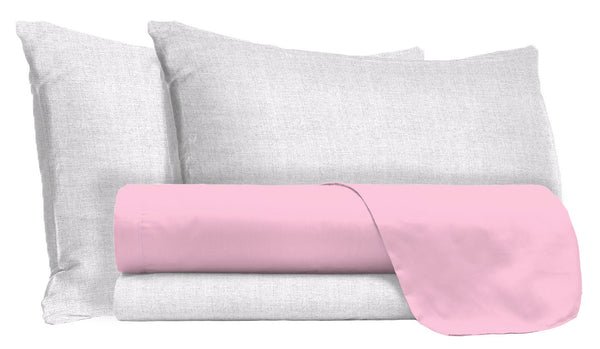 online Ensemble de draps et taies d'oreiller en coton rose différentes tailles