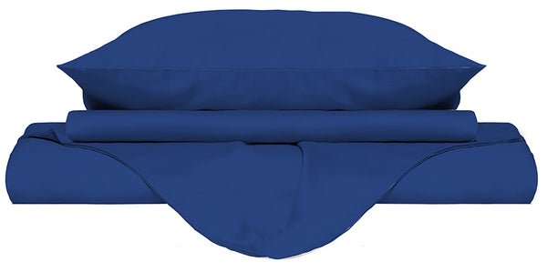 Housse de couette double avec sac et taies d'oreiller couleur unie bleu royal prezzo