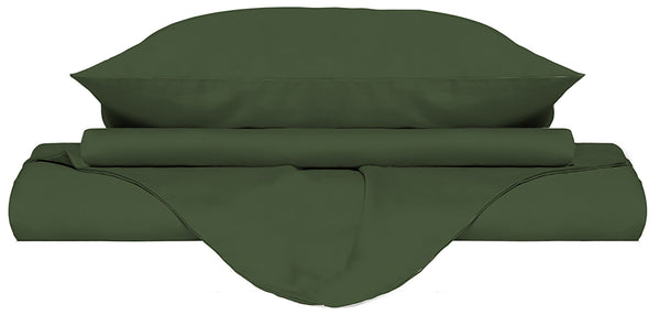 Housse de couette double avec sac et taies d'oreiller couleur unie vert foncé online