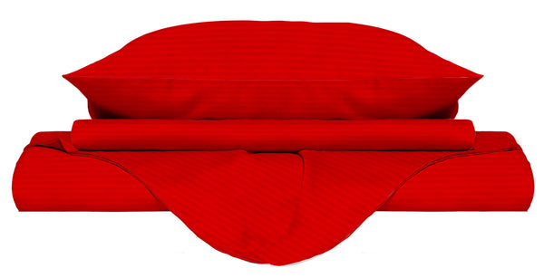 online Housse de couette double avec sac et taies d'oreiller en satin de polyester rouge