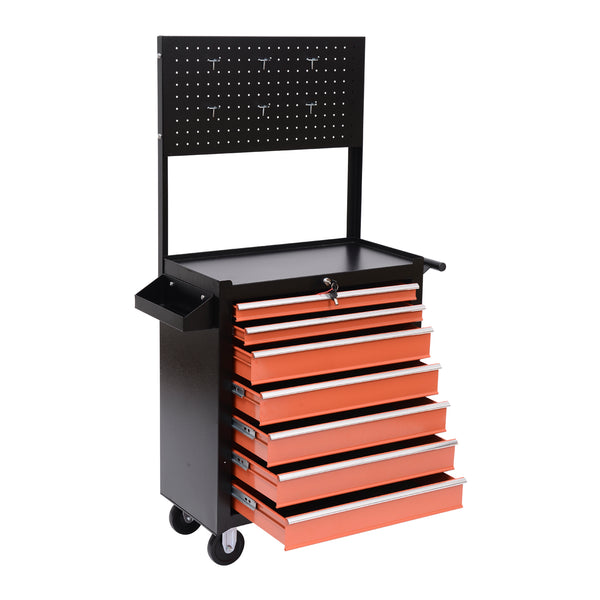 Servante à outils avec tiroirs Noir et Orange 61,5x33x76 cm online