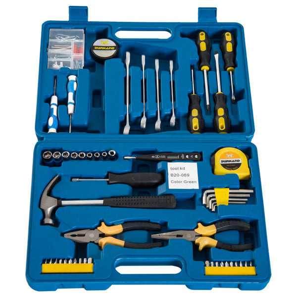 prezzo Boîte à outils avec lot de 92 outils de travail bleus 50x39x5 cm