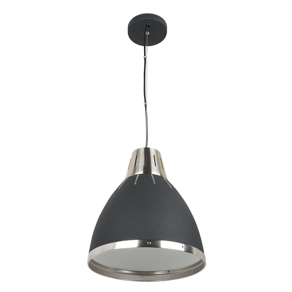Lampe à Suspension Moderne en Métal Chromé Noir 30x35 cm acquista