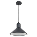 Lampada Design a Sospensione Corpo in Metallo Nero Esterno Bianco Interno Ø34,5x28 cm -1
