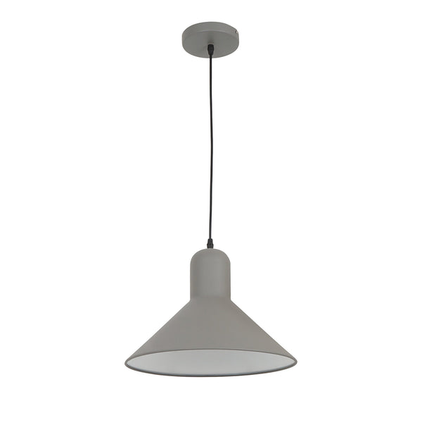 Lampe à Suspension Design Corps en Métal Gris Externe Blanc Interne Ø34,5x28 cm online